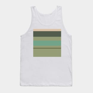 A lovely medley of Soldier Green, Beige, Artichoke, Oxley and Ebony stripes. Tank Top